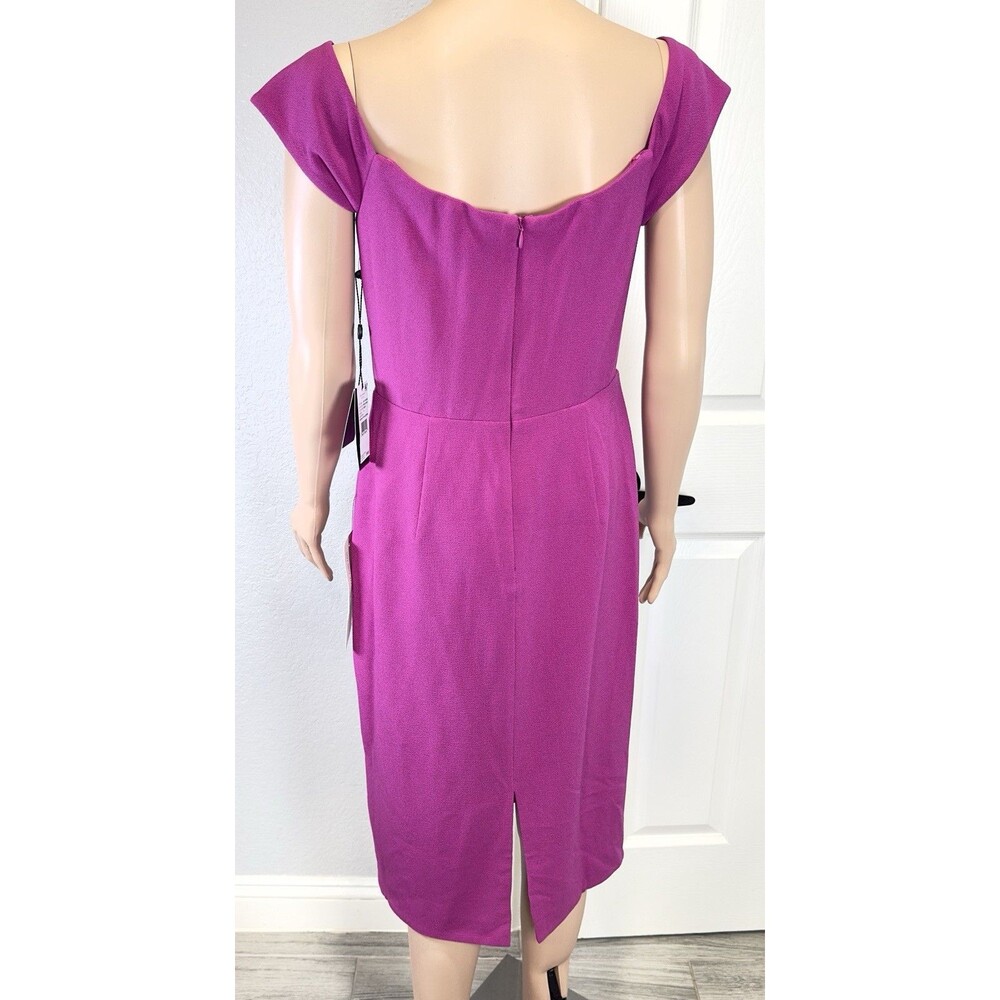 Adrianna Papell Aidan Mattox Women’s 8 Fuchsia Sweetheart Off Shoulder Dress NWT - Picture 4 of 10